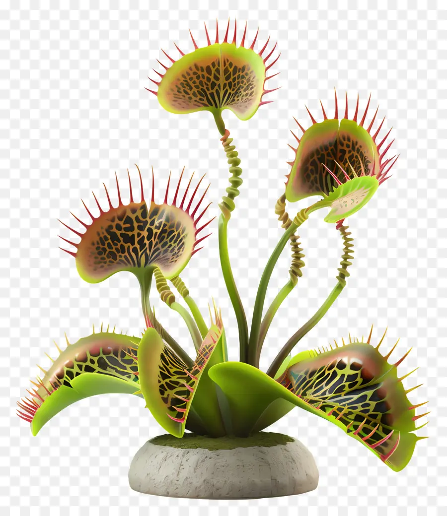 Venus Fly Trap，Planta De Picos Rojos PNG