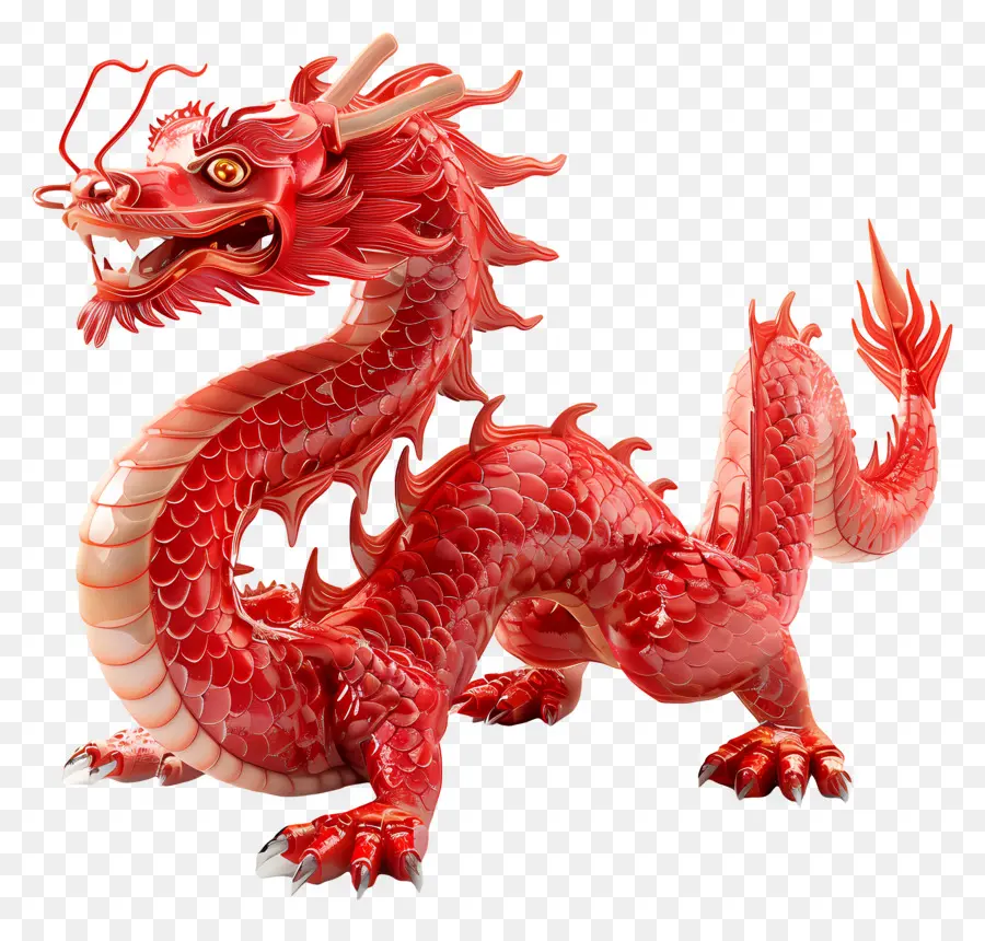 Dragón Chino Rojo，Dragón PNG