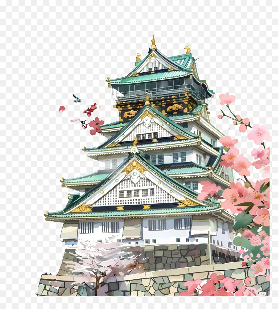 Castillo De Osaka，Castillo Japonés PNG