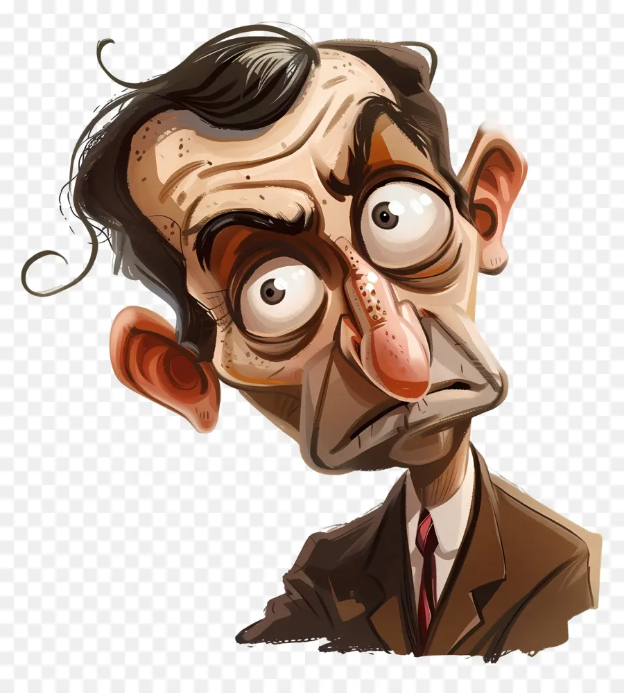 De Dibujos Animados De Mr Bean，Expresión Grave PNG