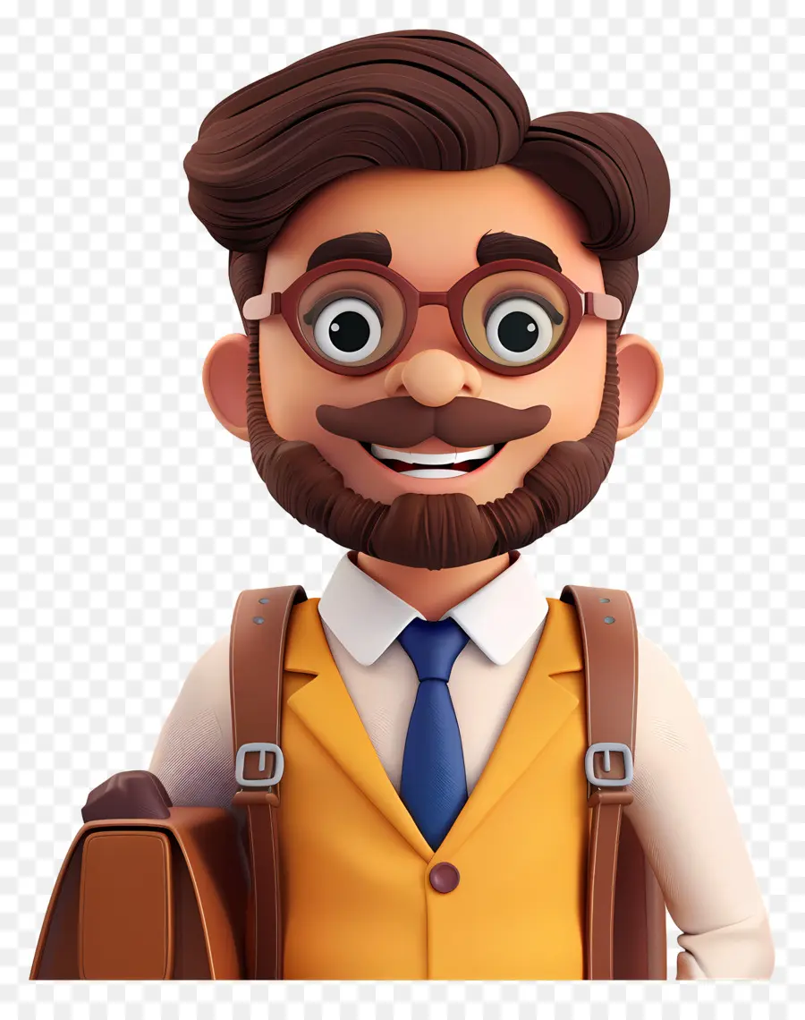 Profesor De Dibujos Animados 3d，El Empresario PNG