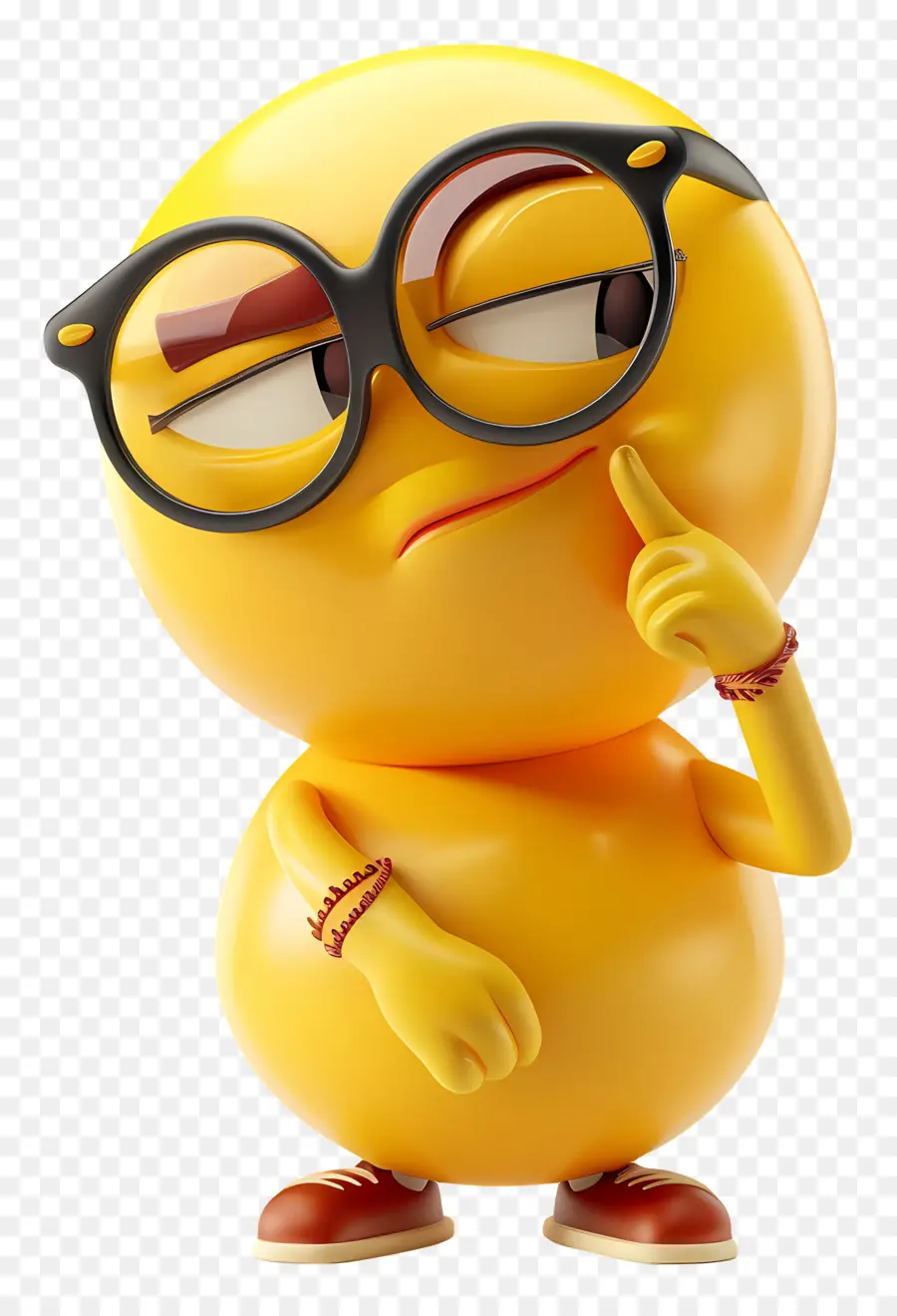 Emoji Pensando，Anteojos PNG