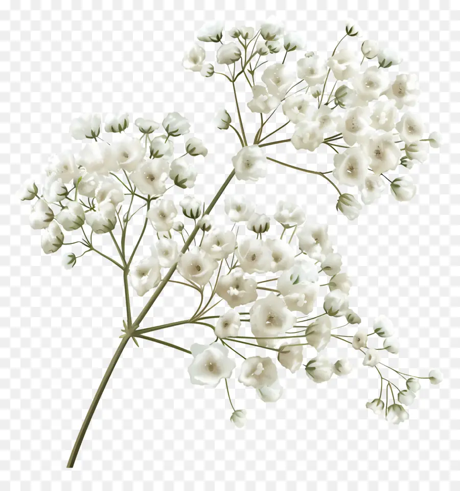 Flor De Aliento De Los Niños，Flor Blanca PNG