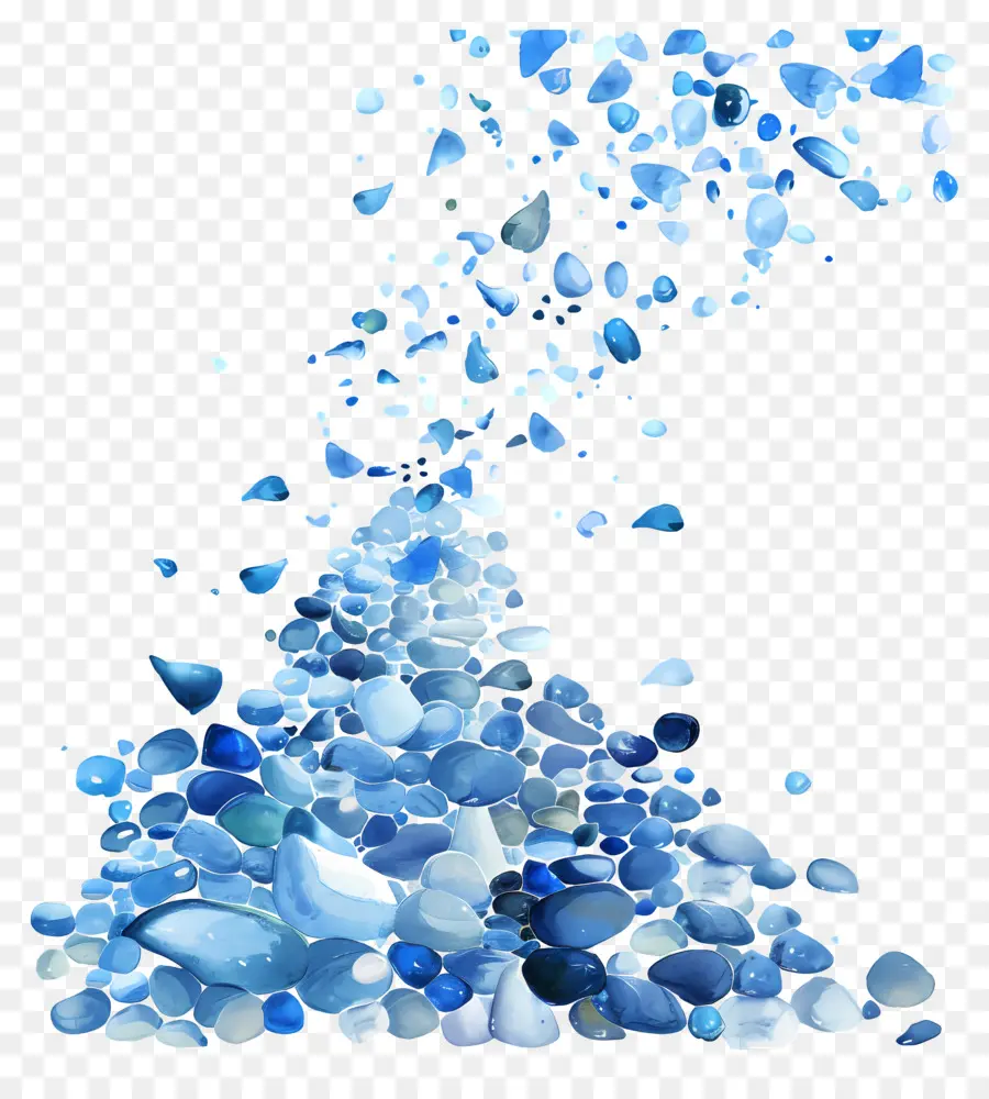 Guijarros De Contorno Azul，Piedras Azules PNG