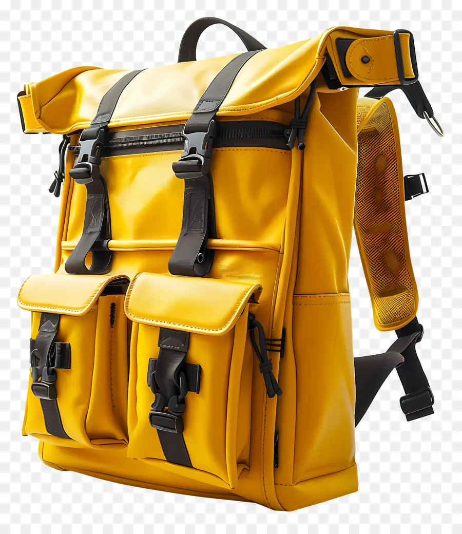 Mochila De Viaje Grande Y Amarillo，Mochila Amarilla PNG