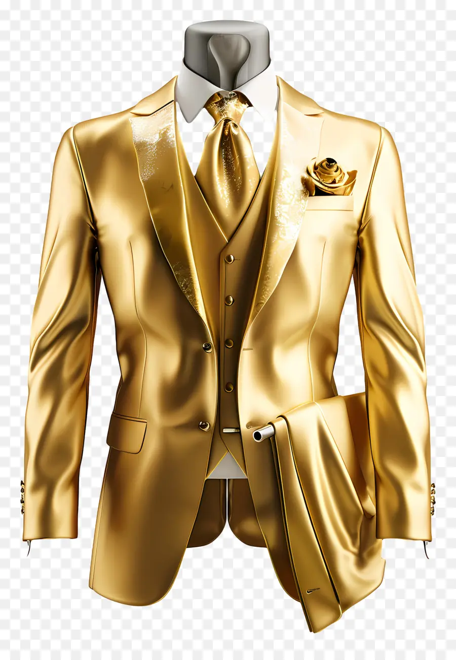 Desgaste Formal De Oro，Traje De Oro PNG