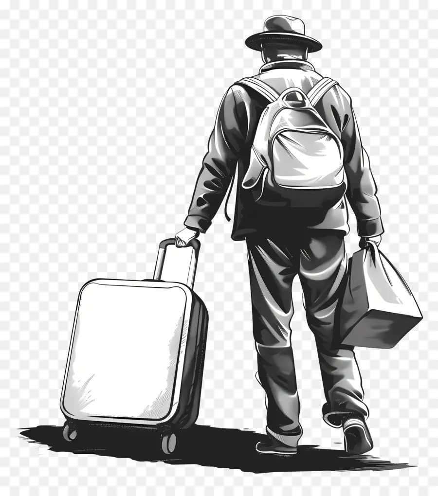 Hombre Viajando，Viajero PNG