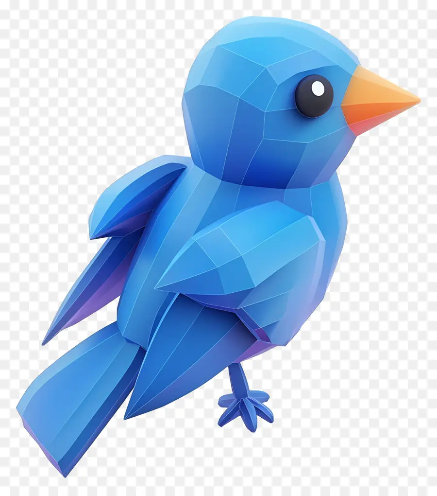 Azul Flappy Bird，Baja Poli Arte PNG