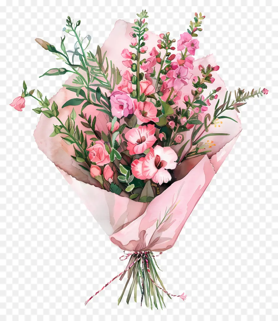 Ramo De Snapdragon，Flores Blancas Y Rosas PNG