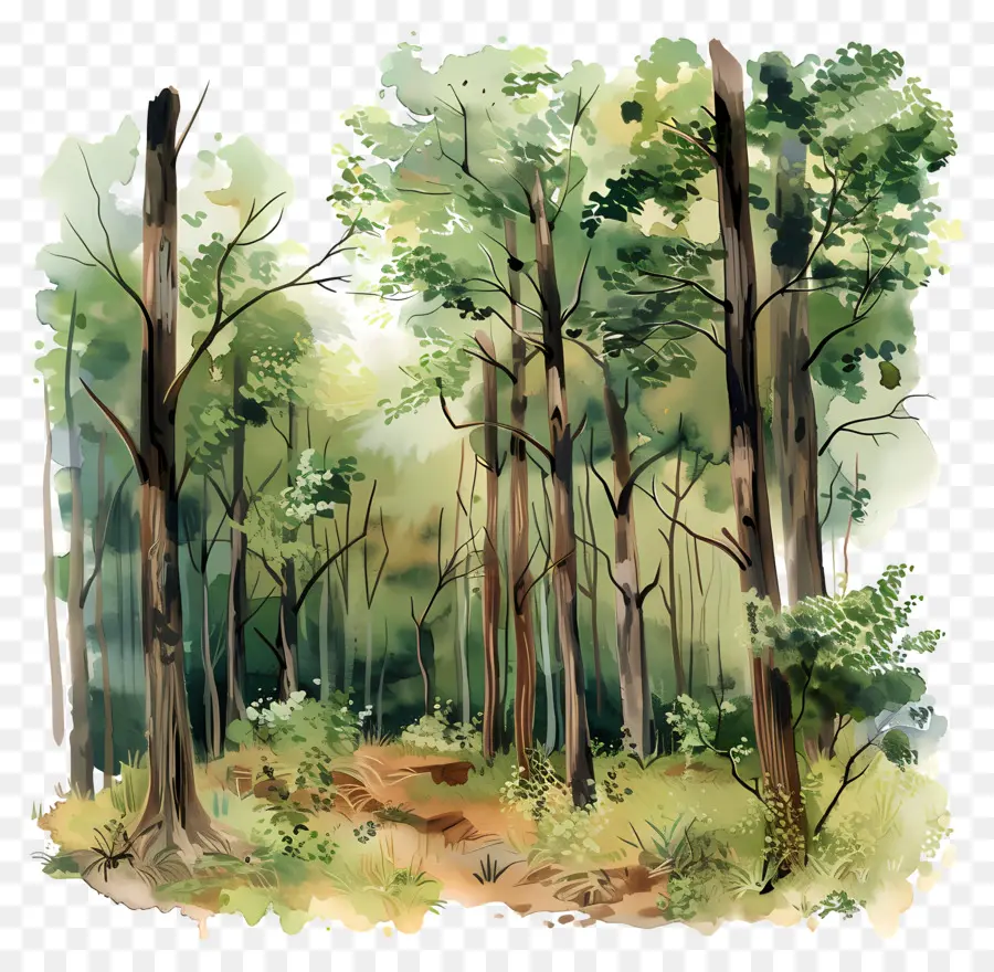 Bosque De Fondo，Bosque De Pintura PNG