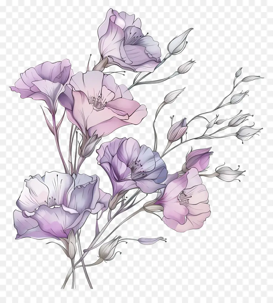 Flores De Eustoma，Flores De Color Rosa PNG