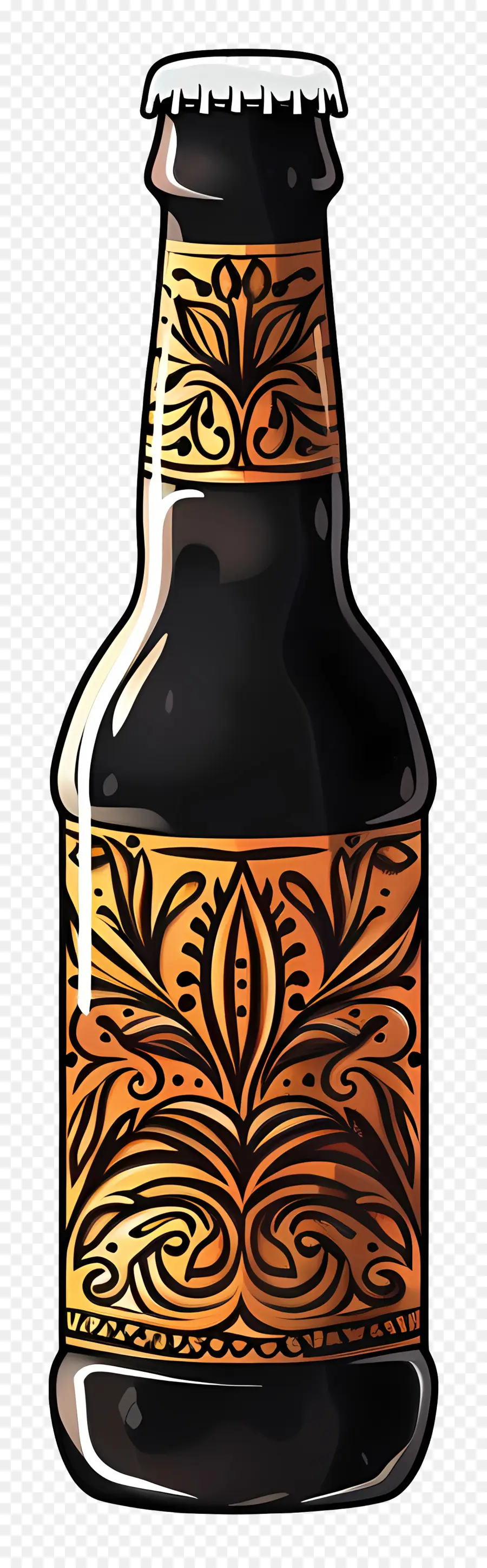 Botella De Cerveza，Botella Adornada PNG