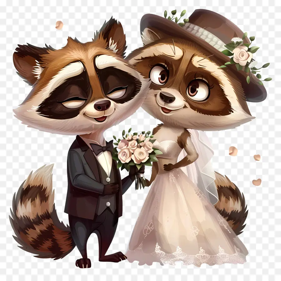 Animal，Pareja De Mapaches PNG