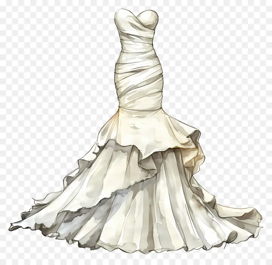 Vestido De Novia Trompeta，Vestido Blanco PNG