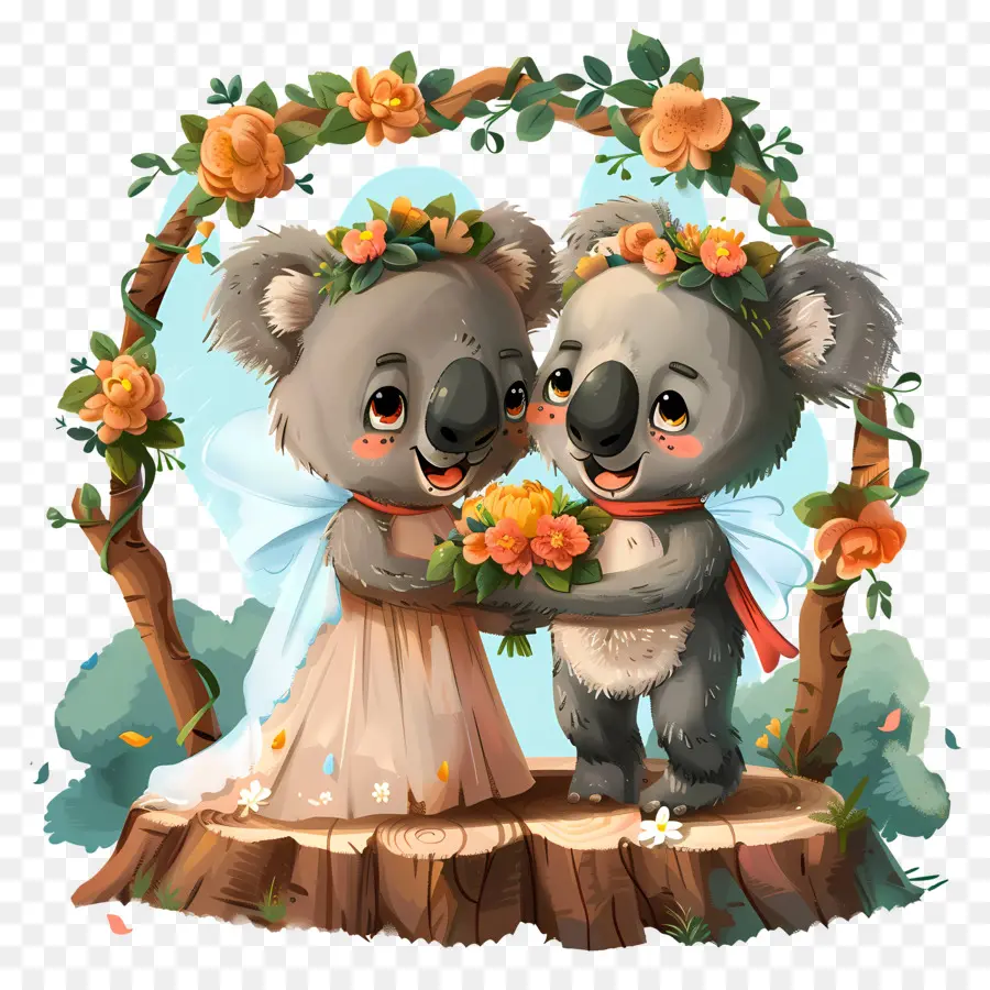 Animal，Pareja Koala PNG