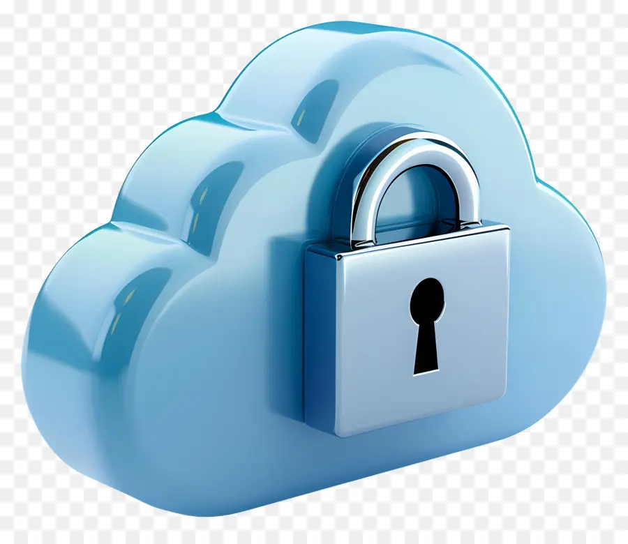 Nube Segura 3d，Seguridad En La Nube PNG