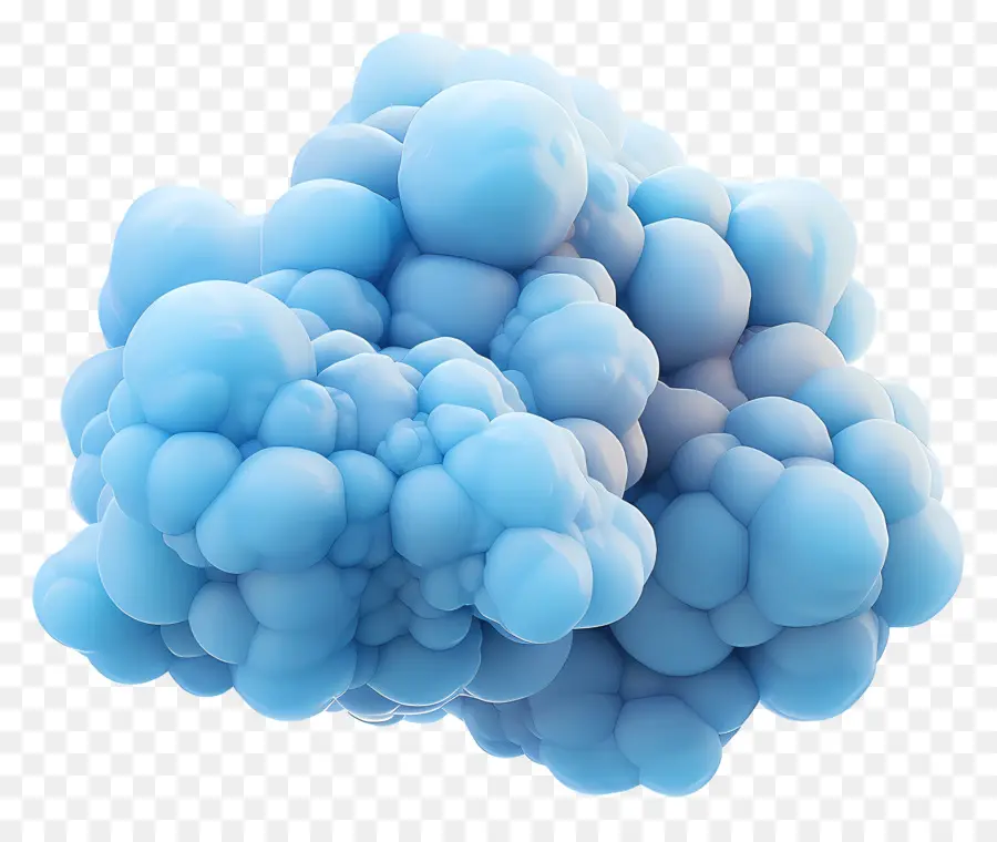 Nube Azul Esponjosa，Burbujas Azules PNG