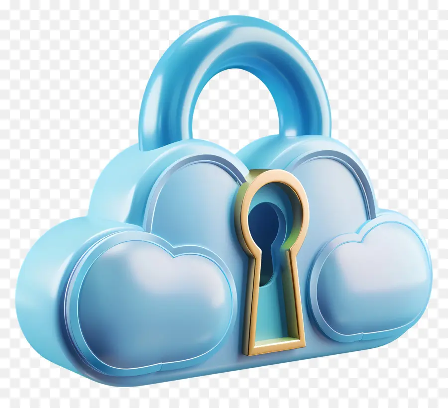 Nube Segura 3d，Seguridad En La Nube PNG