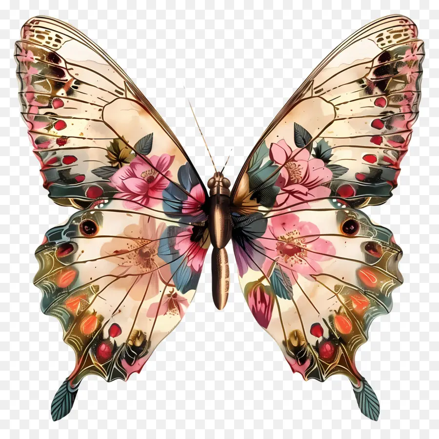 Mariposa，Flores PNG