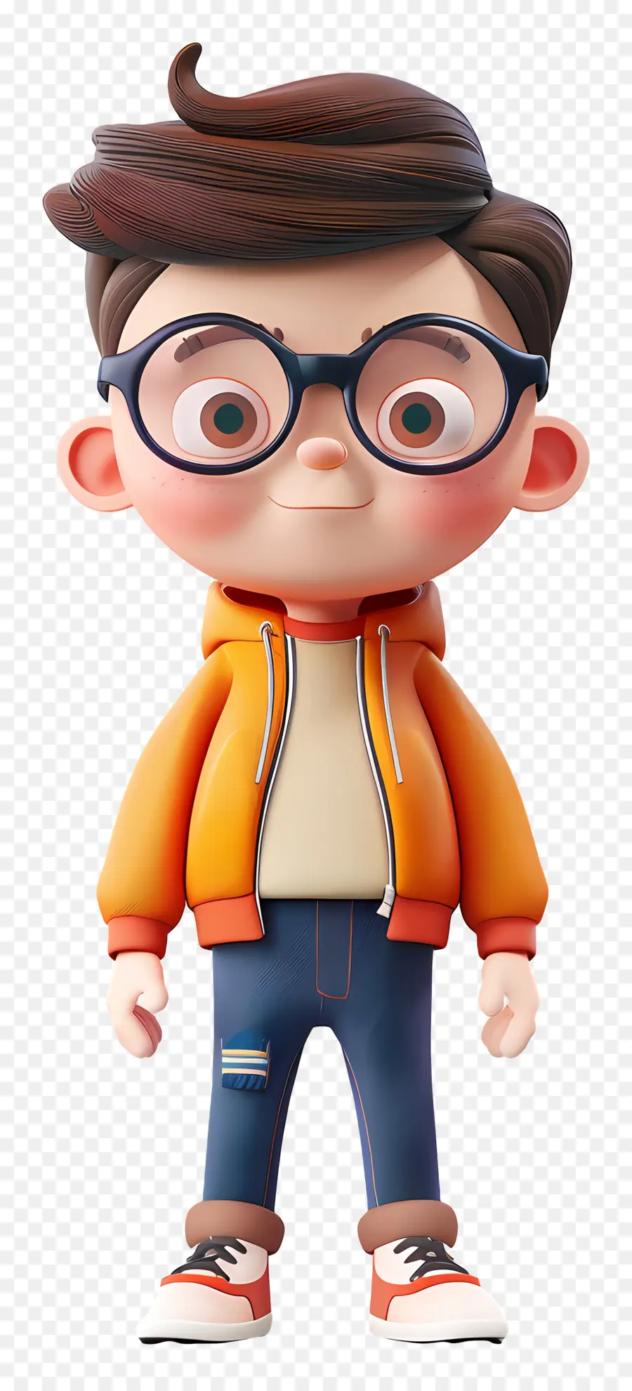 Personaje De Dibujos Animados 3d，Niño De Dibujos Animados Con Gafas PNG