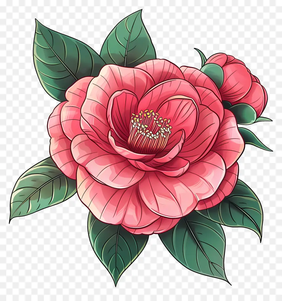 Flor De Camelia，Flor Roja PNG