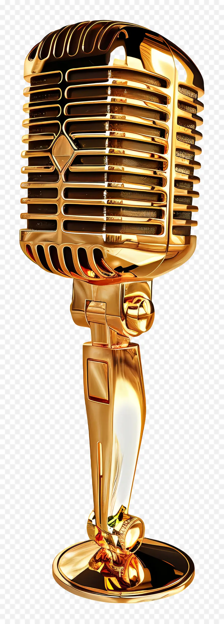 Micrófono De Oro，Micrófono Dorado PNG