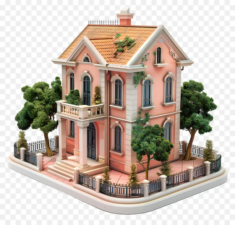 Inmobiliaria Casa，Casa De Victoriana Rosa PNG