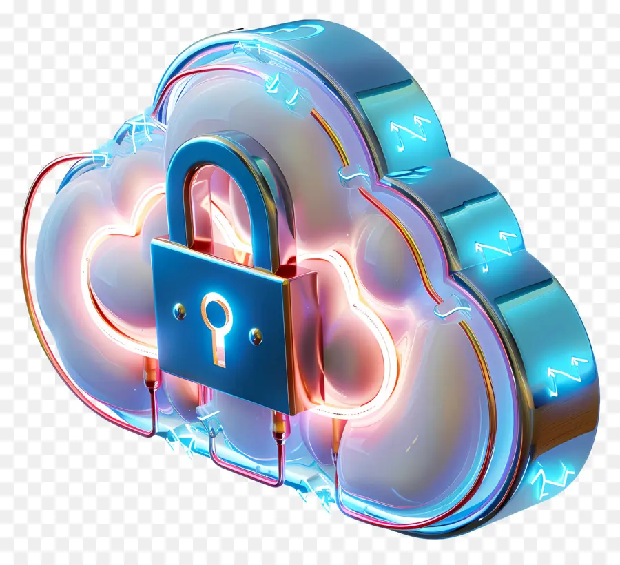 Nube Segura 3d，Seguridad En La Nube PNG