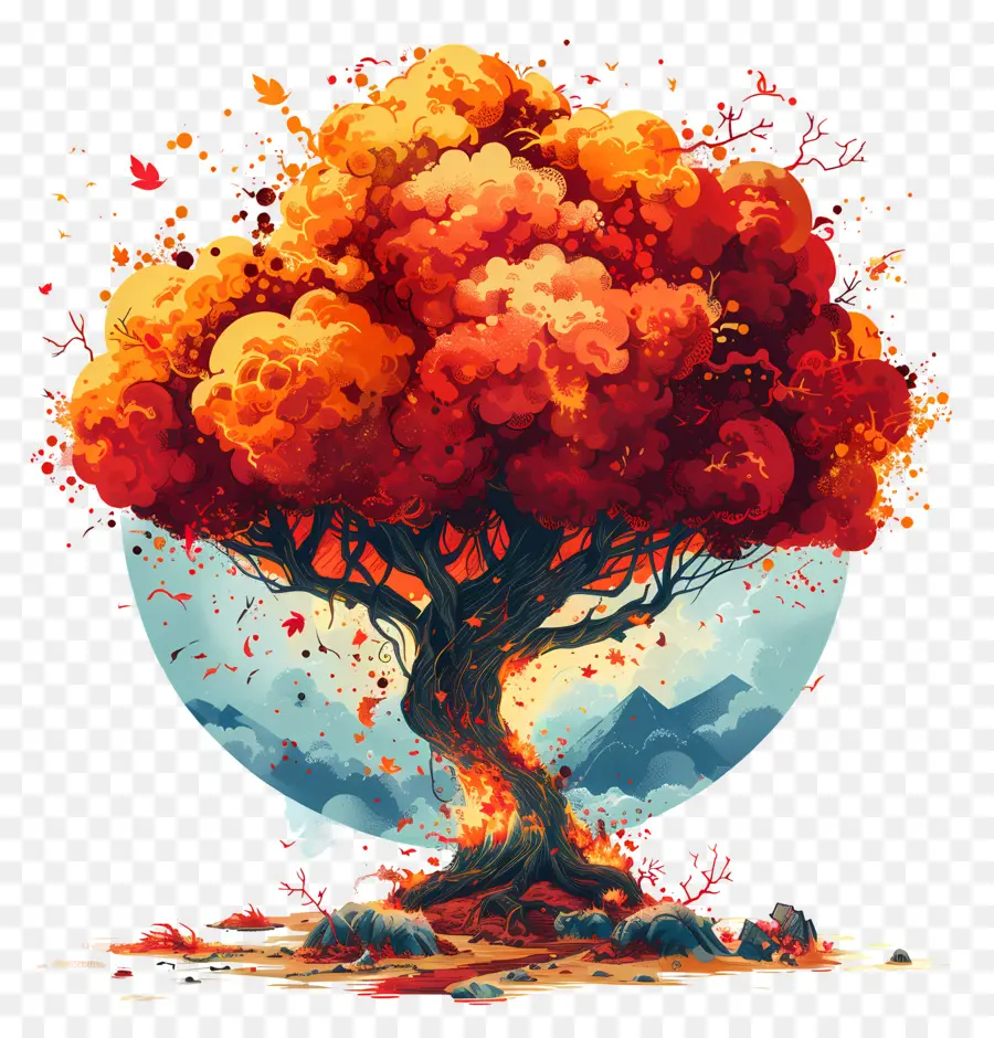 Explosión Nuclear，árbol Del Fuego PNG