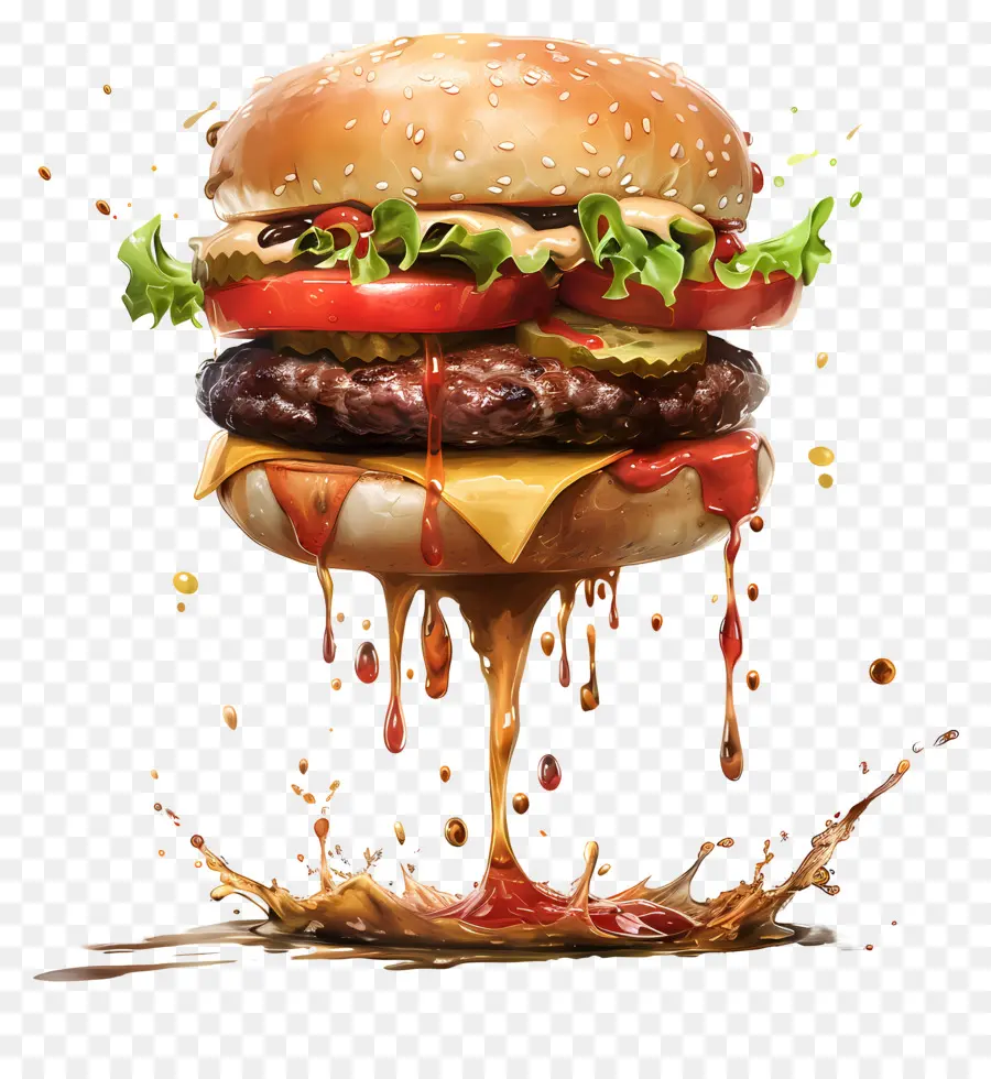 Hamburguesa Flotante，Burger PNG