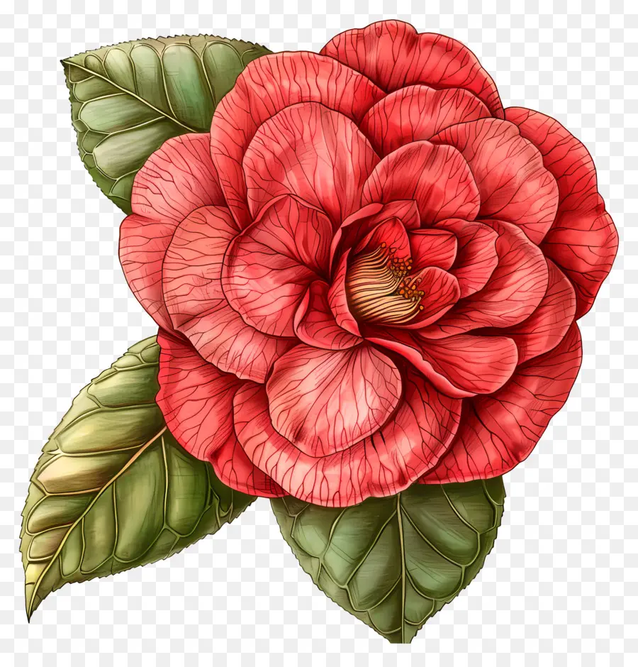 Flor De Camelia，Flor Roja PNG