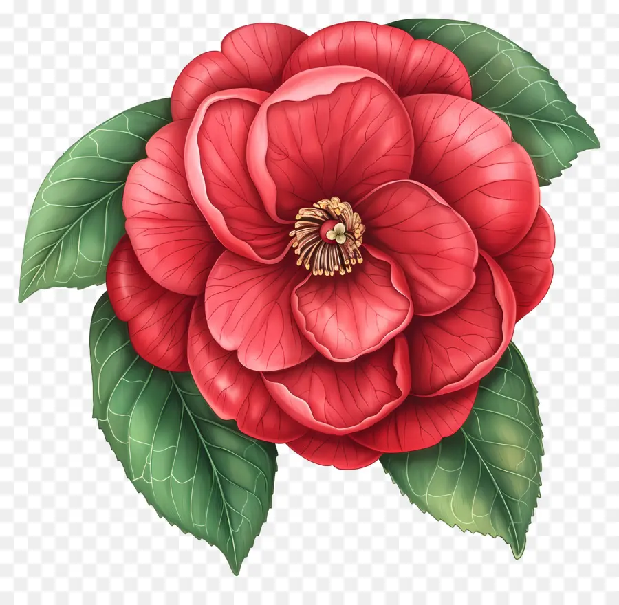 Flor De Camelia，Flor Roja PNG