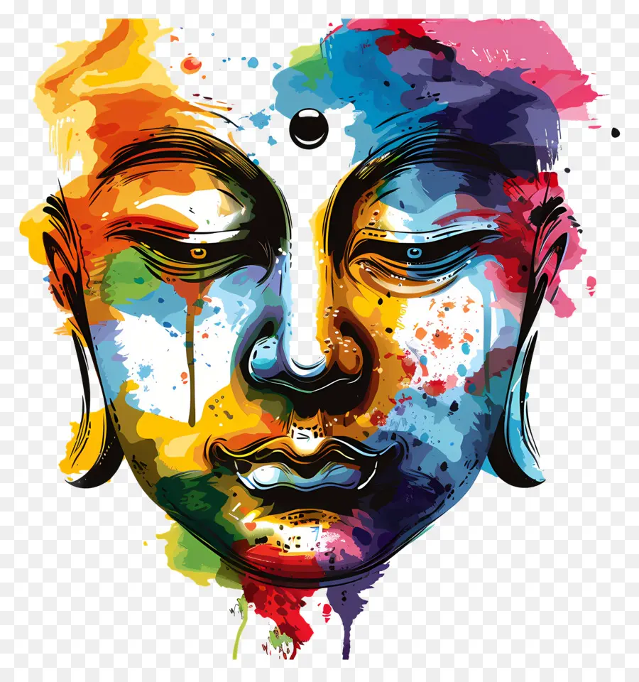 Cara De Buda，Pintura De Arte Pop PNG