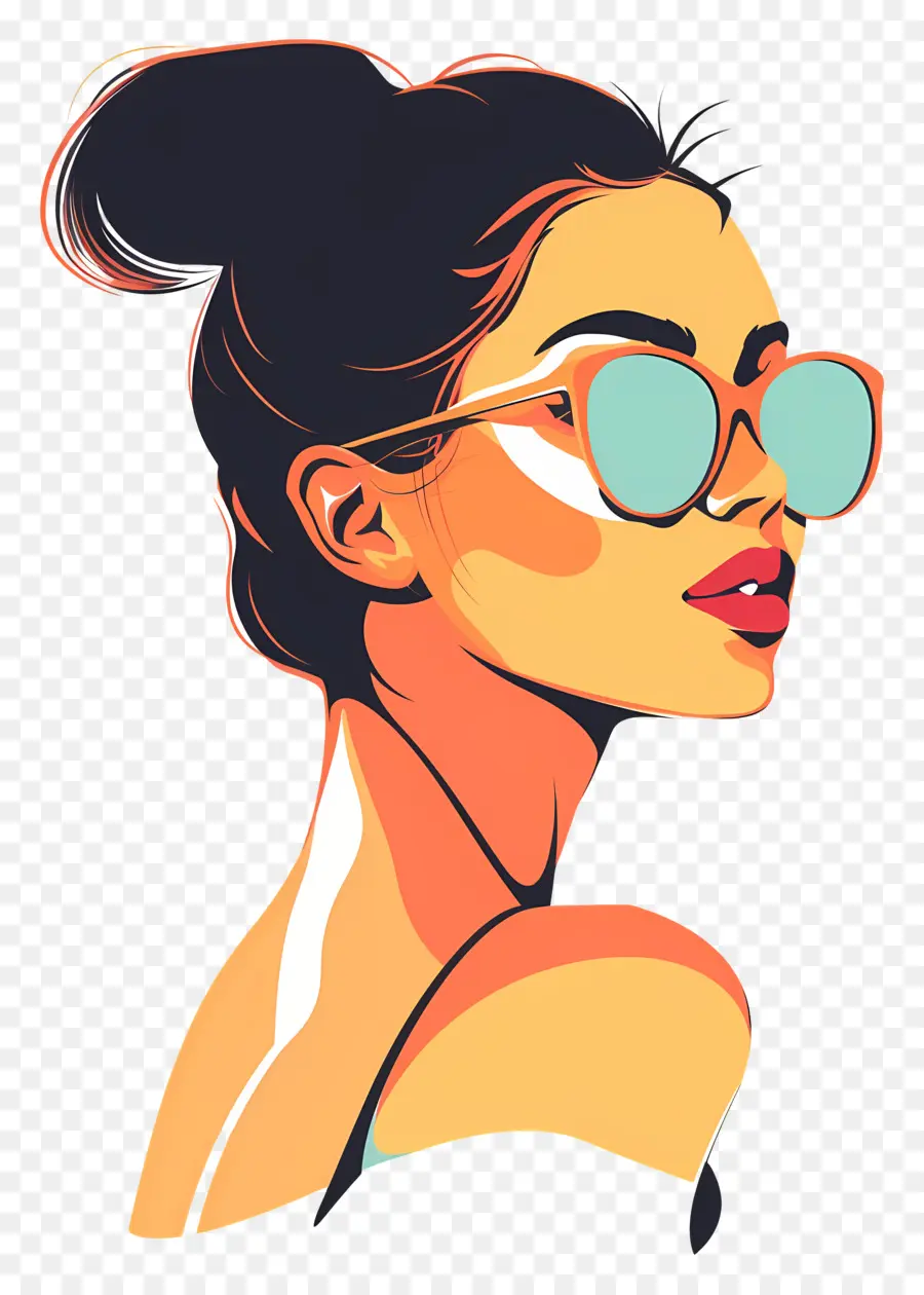 Verano Mujer，Gafas De Sol PNG