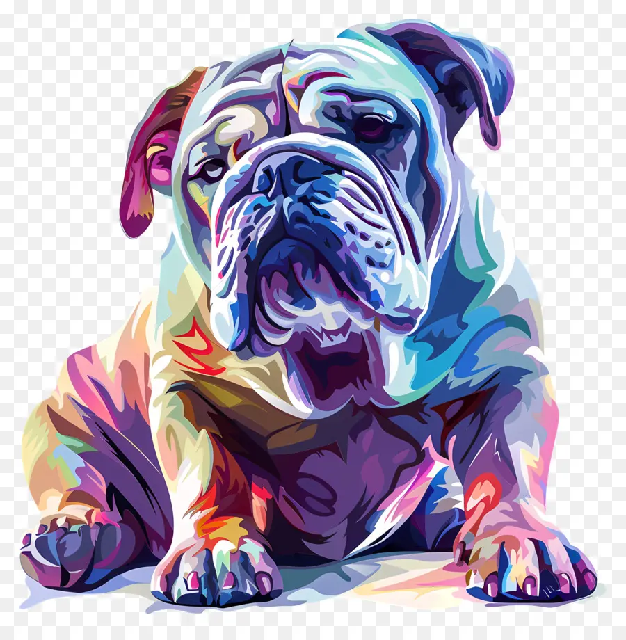 Bulldog，De Colores De La Pintura PNG