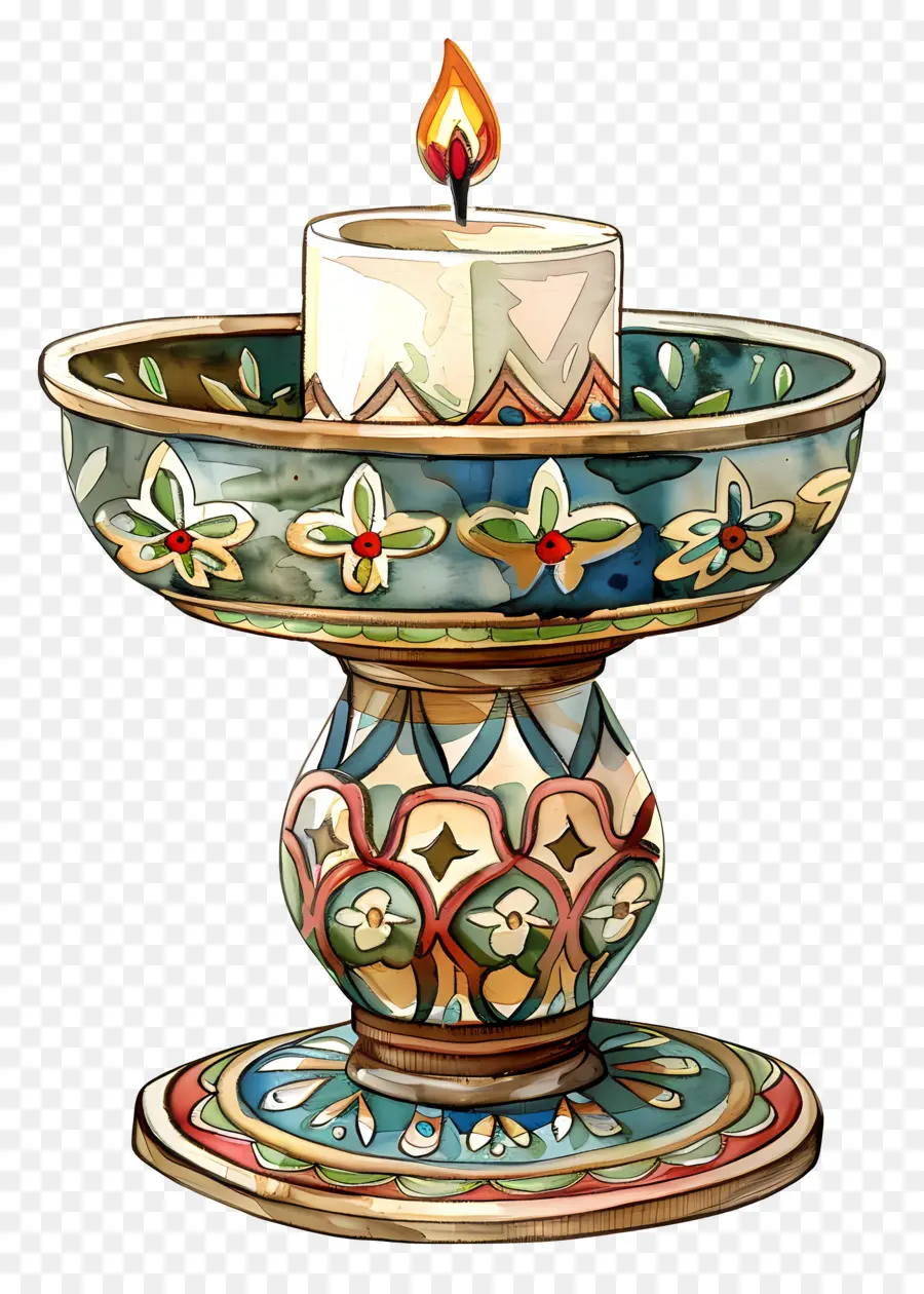 Candelero，Vela Decorativa PNG