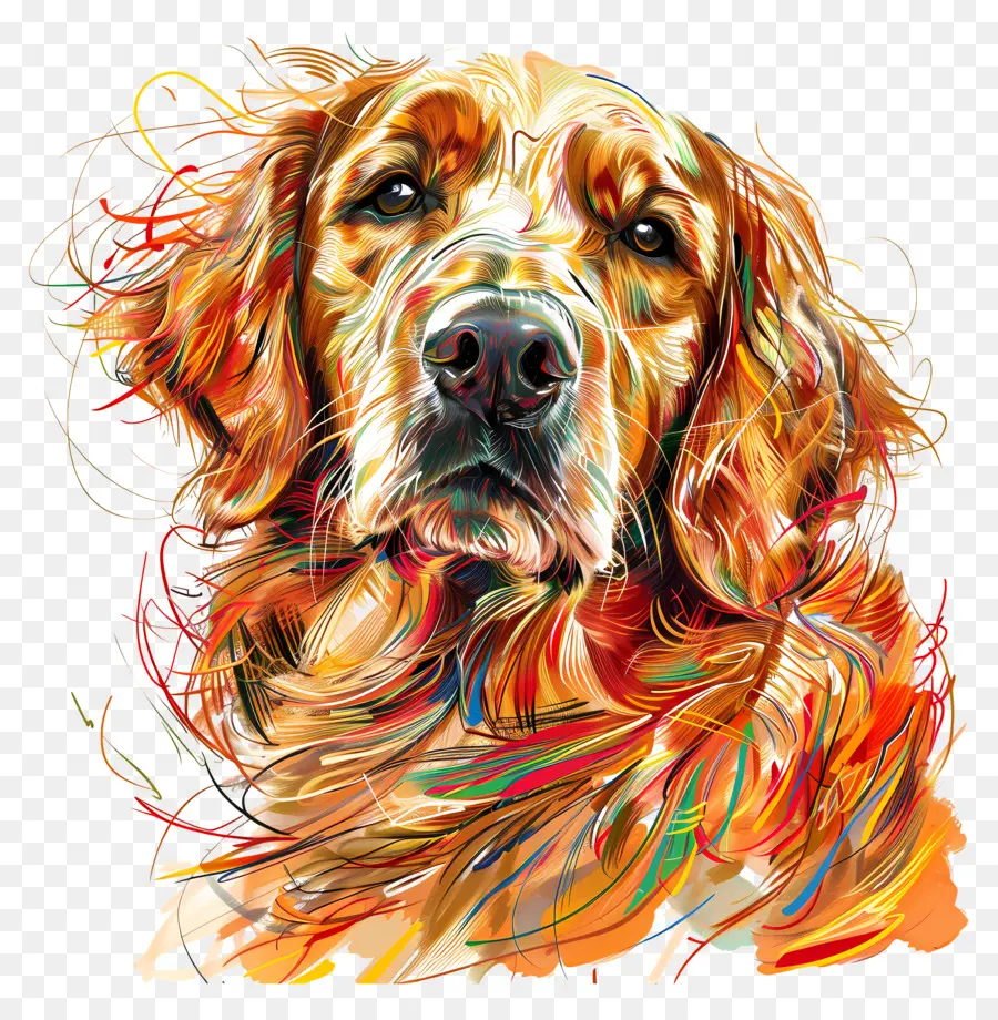 Golden Retriever Perro，El Arte Abstracto PNG