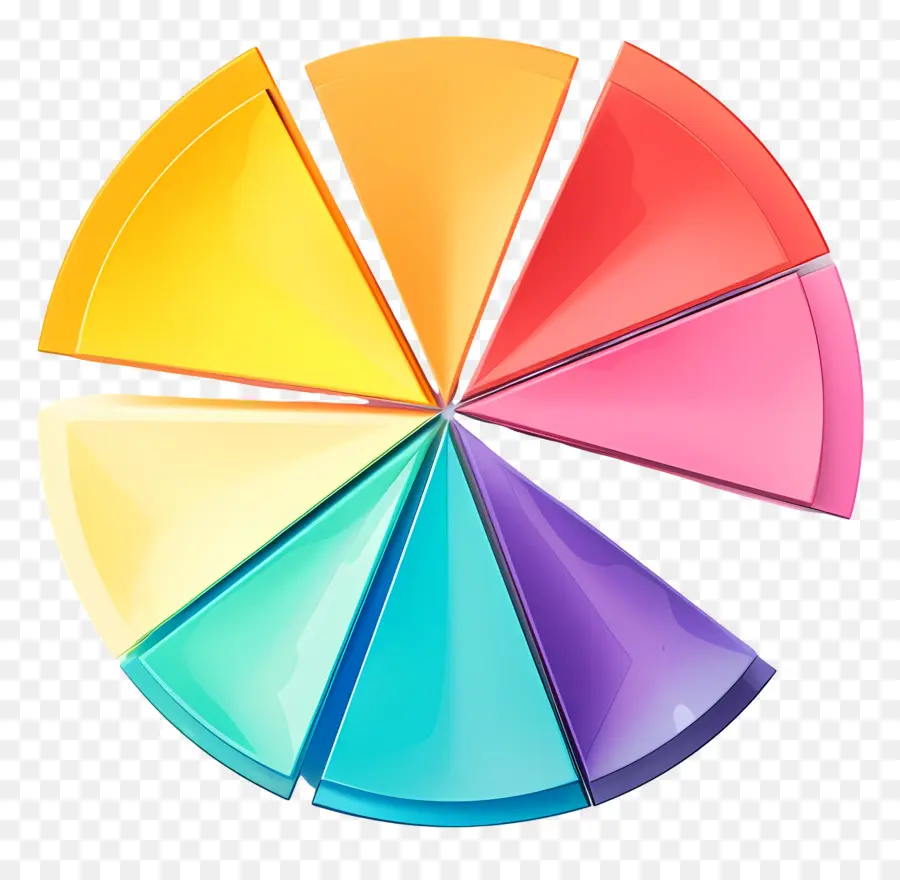 Gráfico Circular，Multicolor PNG