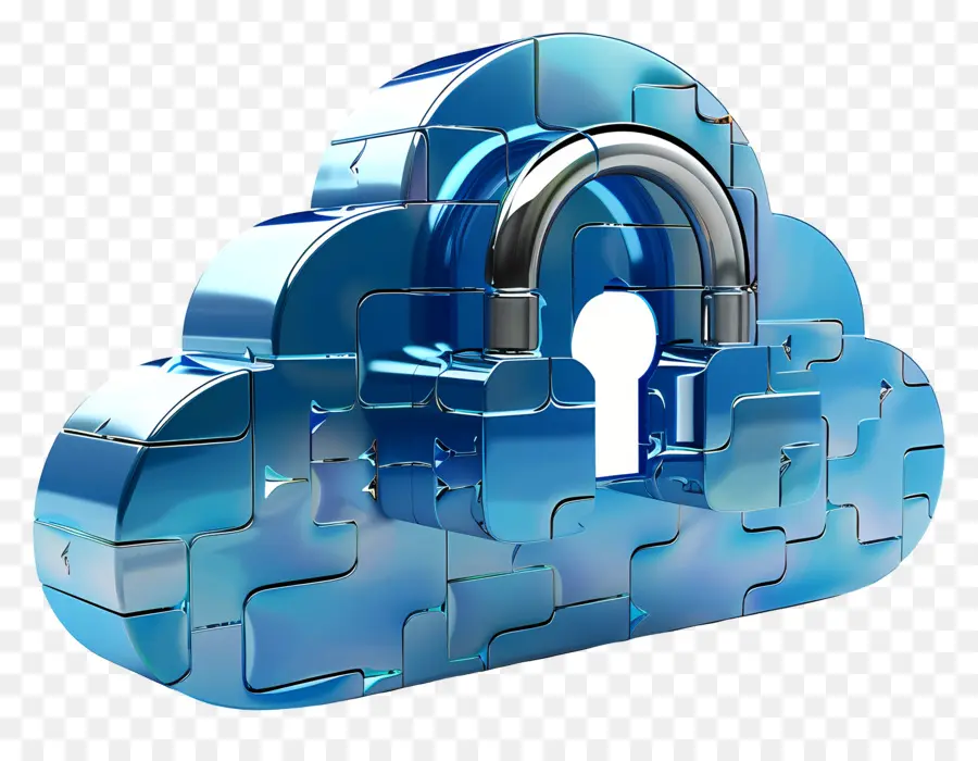 Nube Segura 3d，Seguridad En La Nube PNG