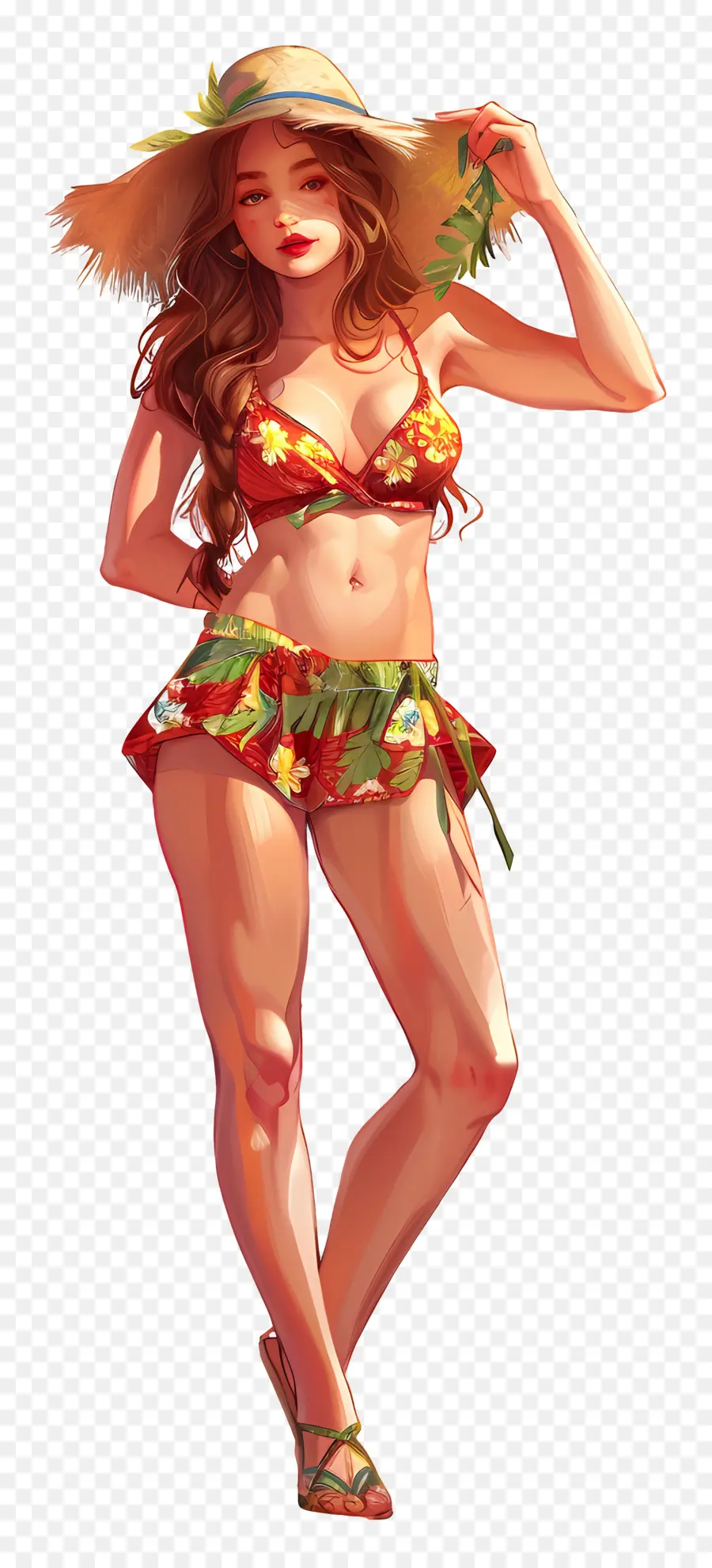 Verano Mujer，Moda De La Playa PNG