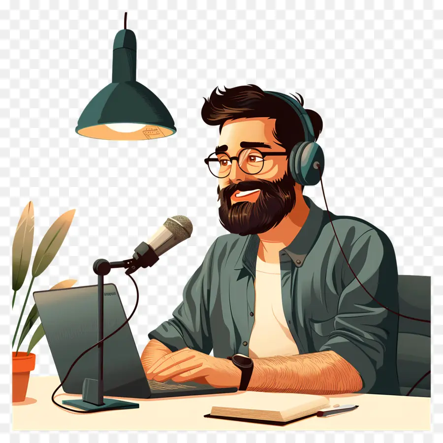 Podcast，Hombre PNG