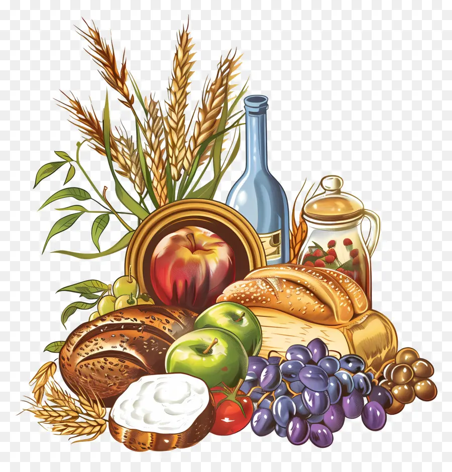 Shavuot，Pan Y Frutas PNG