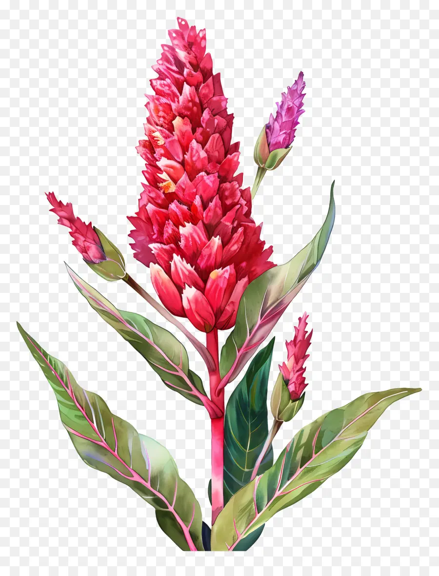 Flor De Celosia，Pintura A La Acuarela PNG