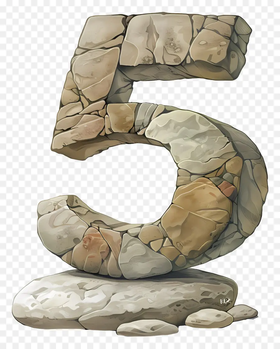 Número 5，Piedra PNG