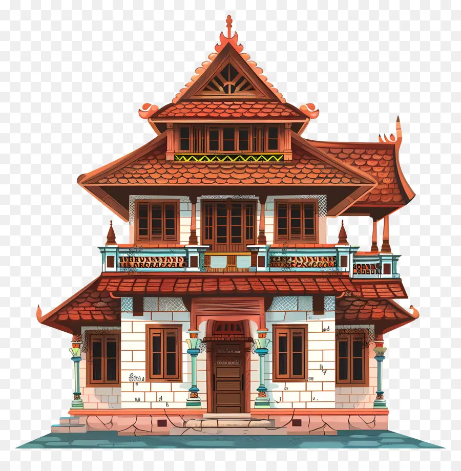 Casa De Kerala，Casa De Madera Tradicional PNG