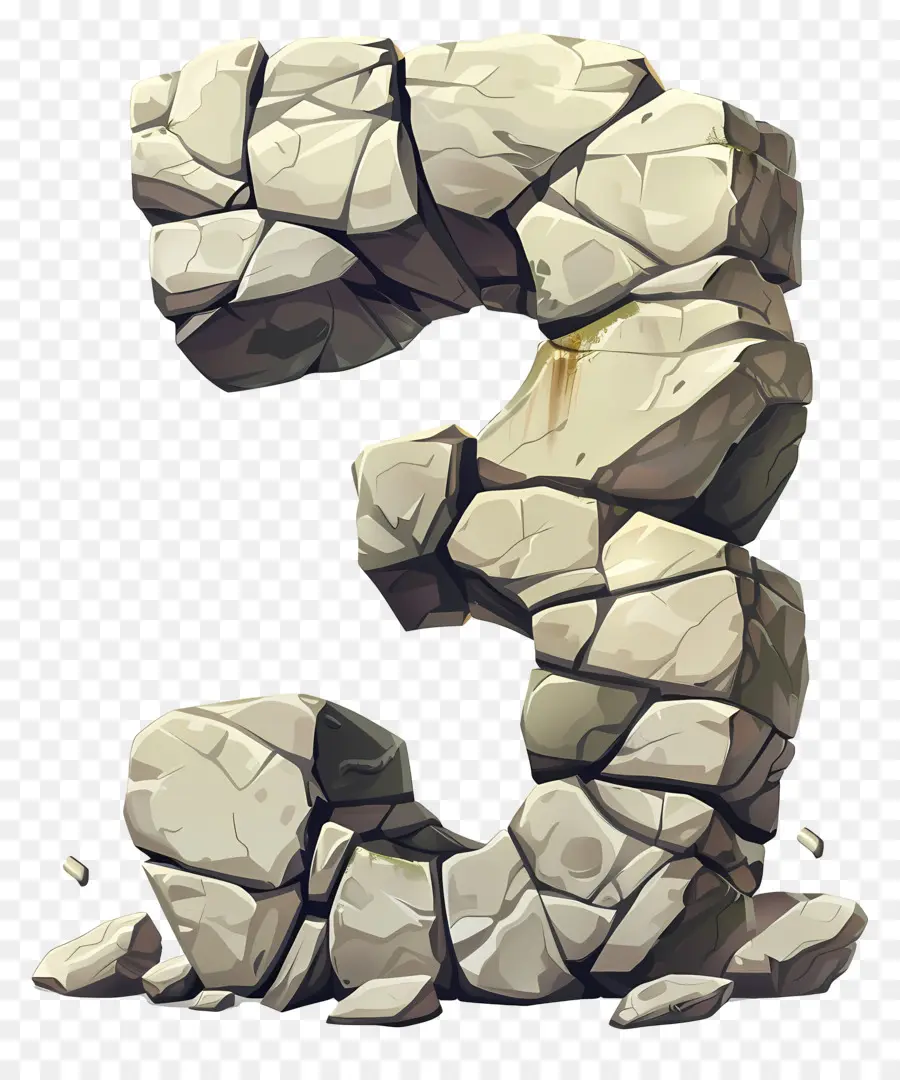 Número 3，La Escultura De Piedra PNG