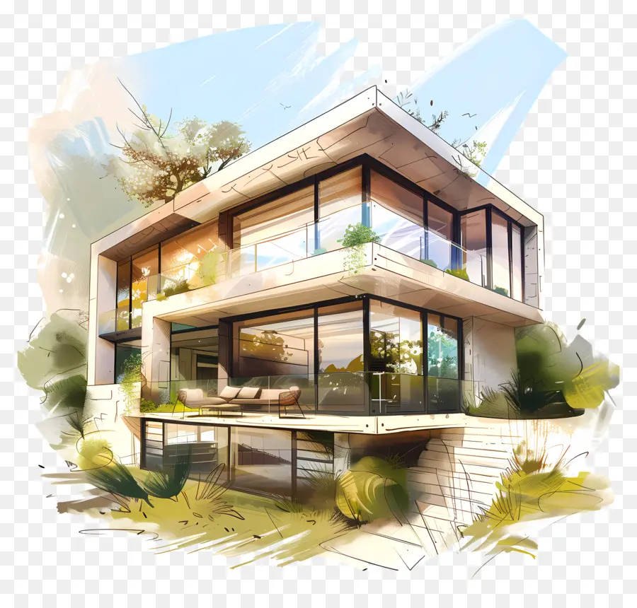 Modern House，La Arquitectura Moderna PNG
