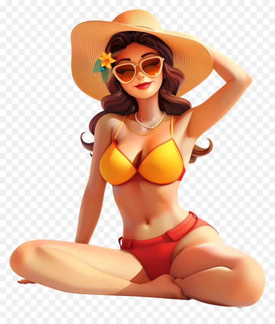 Verano Mujer，Mujer En Bikini PNG