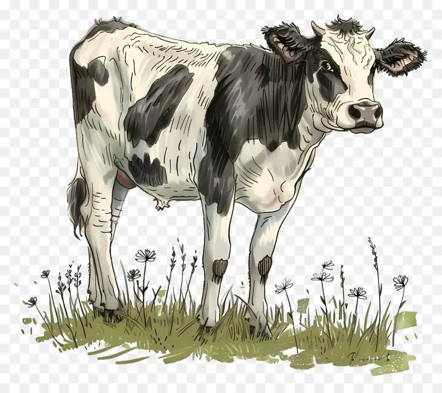 Vaca，En Blanco Y Negro PNG