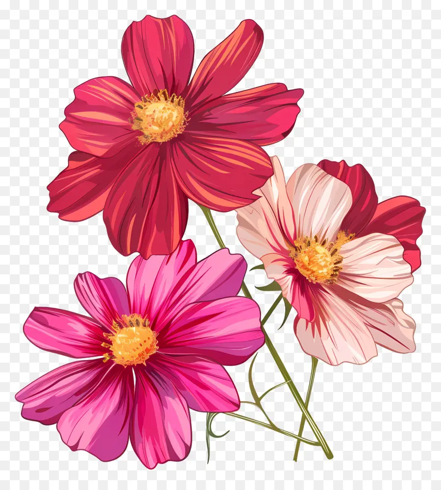 Cosmos Flor，Flores De Color Rosa PNG